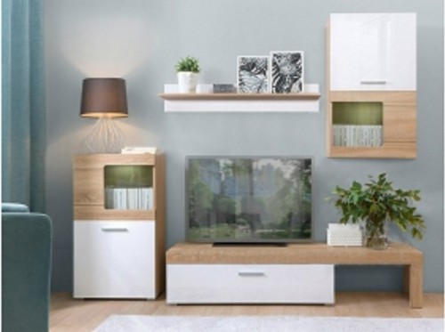 Вітальня ПОЛА Гербор Дуб сонома / Білий глянець